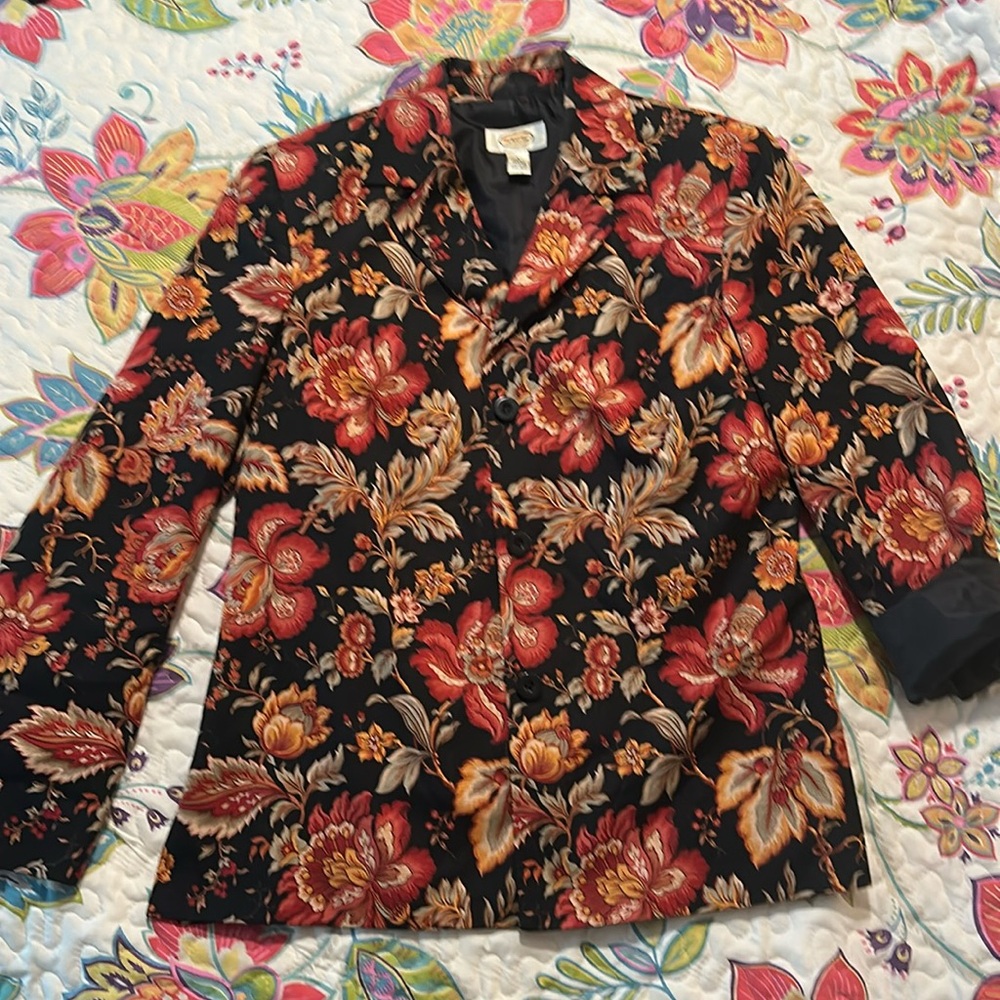 Talbots floral blazer